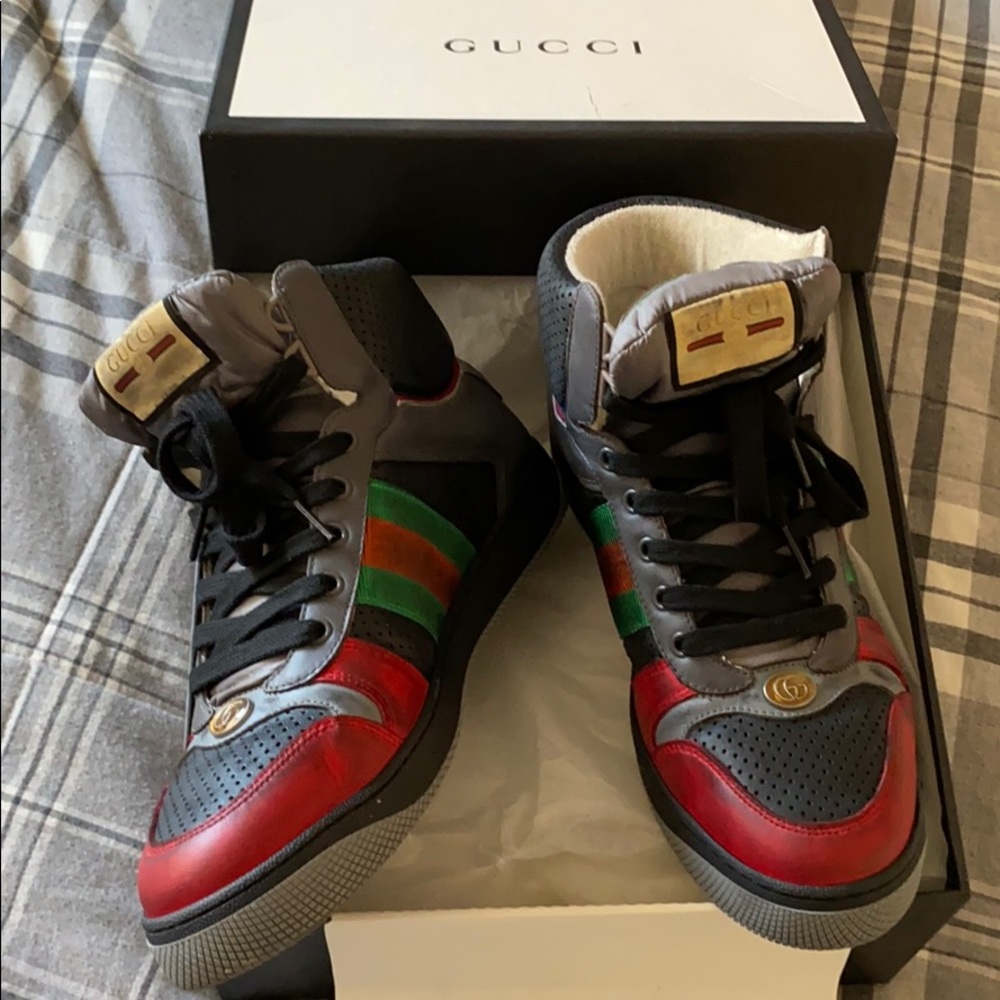 Men’s Gucci High Top Screener Sneaker Size 9 1/2